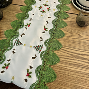 Caminho de Mesa Natalino Pinheiro Renda Escalope