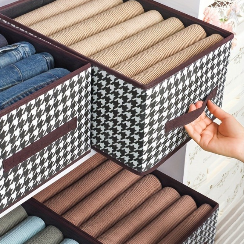Caixa Organizadora Vintage Estilo Canvas Pied-de-poule