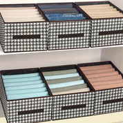 Caixa Organizadora Vintage Estilo Canvas Pied-de-poule