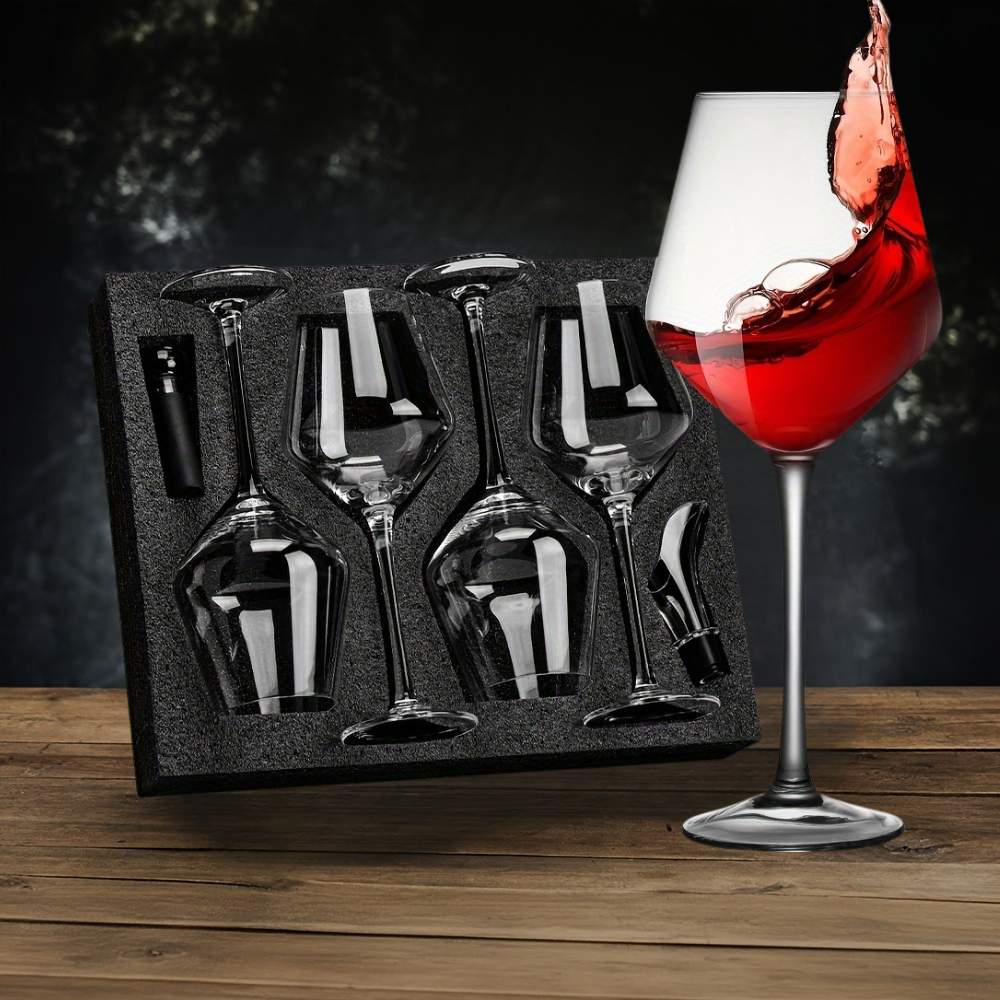 Conjunto de Taças de Vinho Cristal Transparente Sem Chumbo