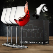 Conjunto de Taças de Vinho Cristal Transparente Sem Chumbo