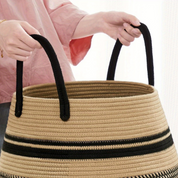 Cesto Boho Funcional Tricolor Grande de 60L