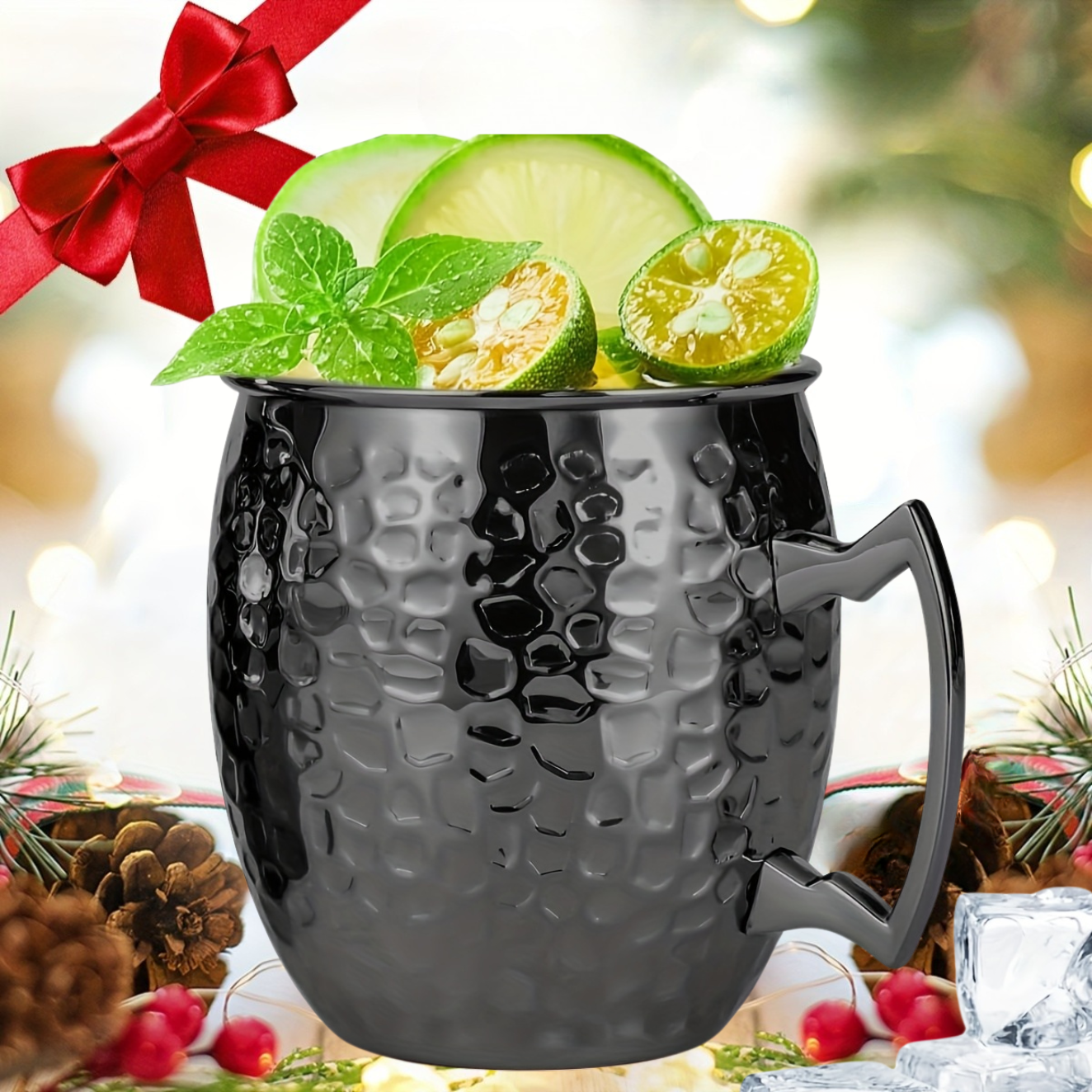 Conjunto Canecas Moscow Mule em Cobre Martelado