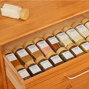 Kit Elegance Porta-Temperos com Tampa de Bambu em Vidro 15/24/36 unid.