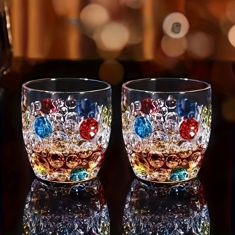 Juego de tazas de vidrio esmaltado hechas a mano