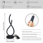Luminária de Mesa LED 3 Cores com Intensidade Ajustável