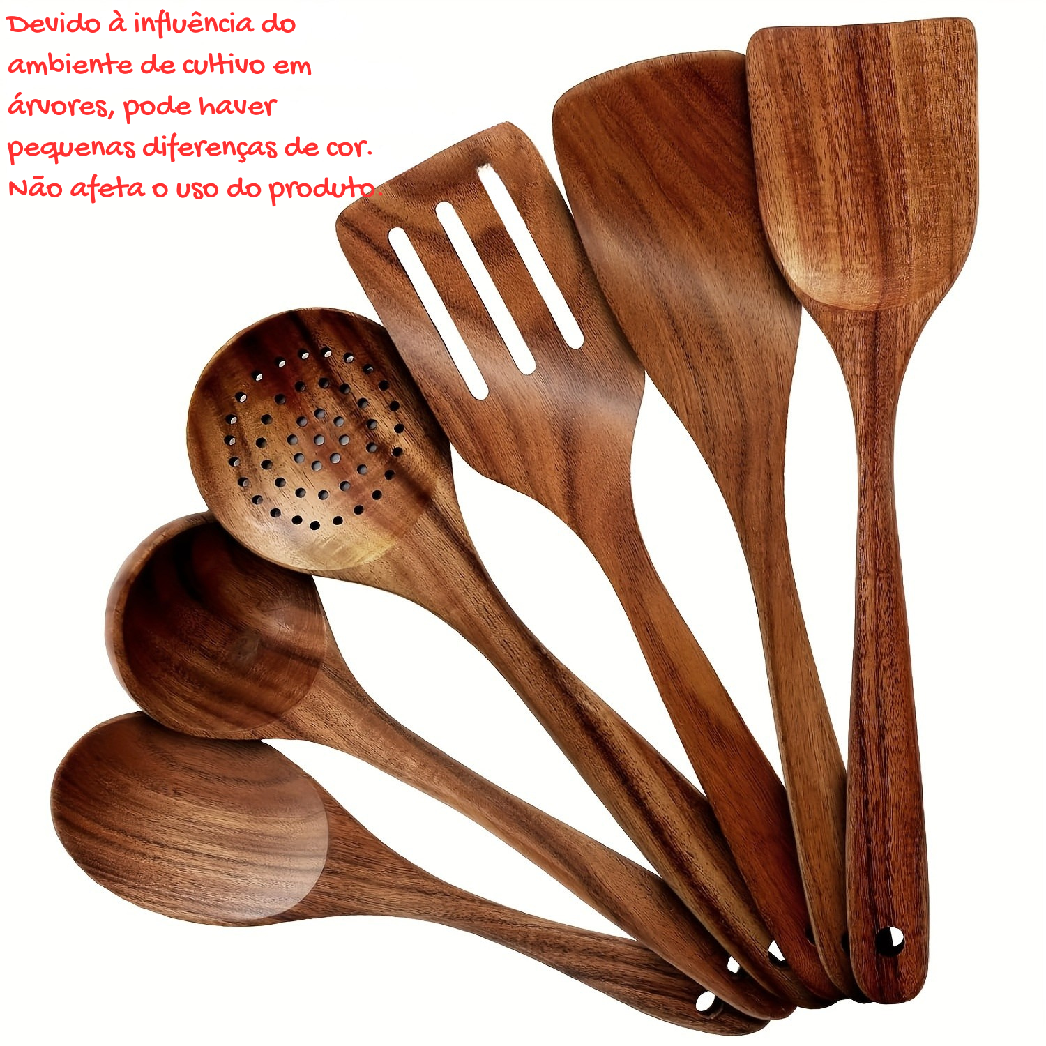 Conjunto de Utensílios de Cozinha em Madeira