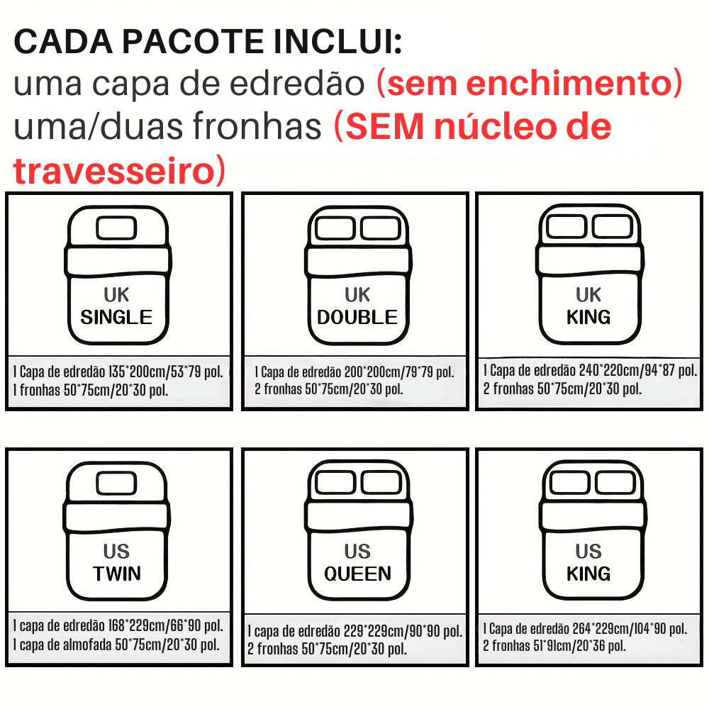 Jogo de Cama Listrado com Bordado Elegante