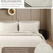 Cobre-Leito Quadrado com Tassel Macio