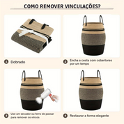Cesto Boho Funcional Tricolor Grande de 60L
