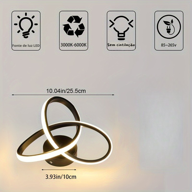 Luminária de Teto LED Regulável Design Moderno com Controle de Temperatura