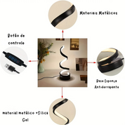 Luminária de Mesa LED Espiral Moderna Dimerizável