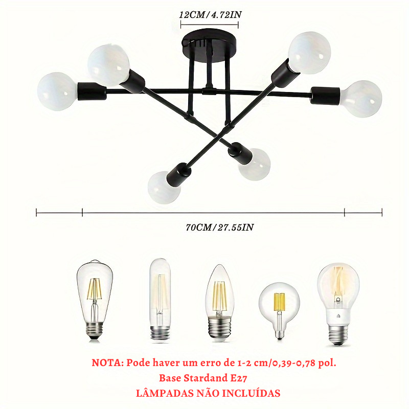 Lustre Industrial Satélite de Ferro
