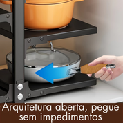 Suporte de Panelas de Aço Inoxidável 2 Andares