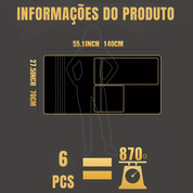 Kit 6 Toalhas Vintage Listradas em Microfibra 100% Poliéster