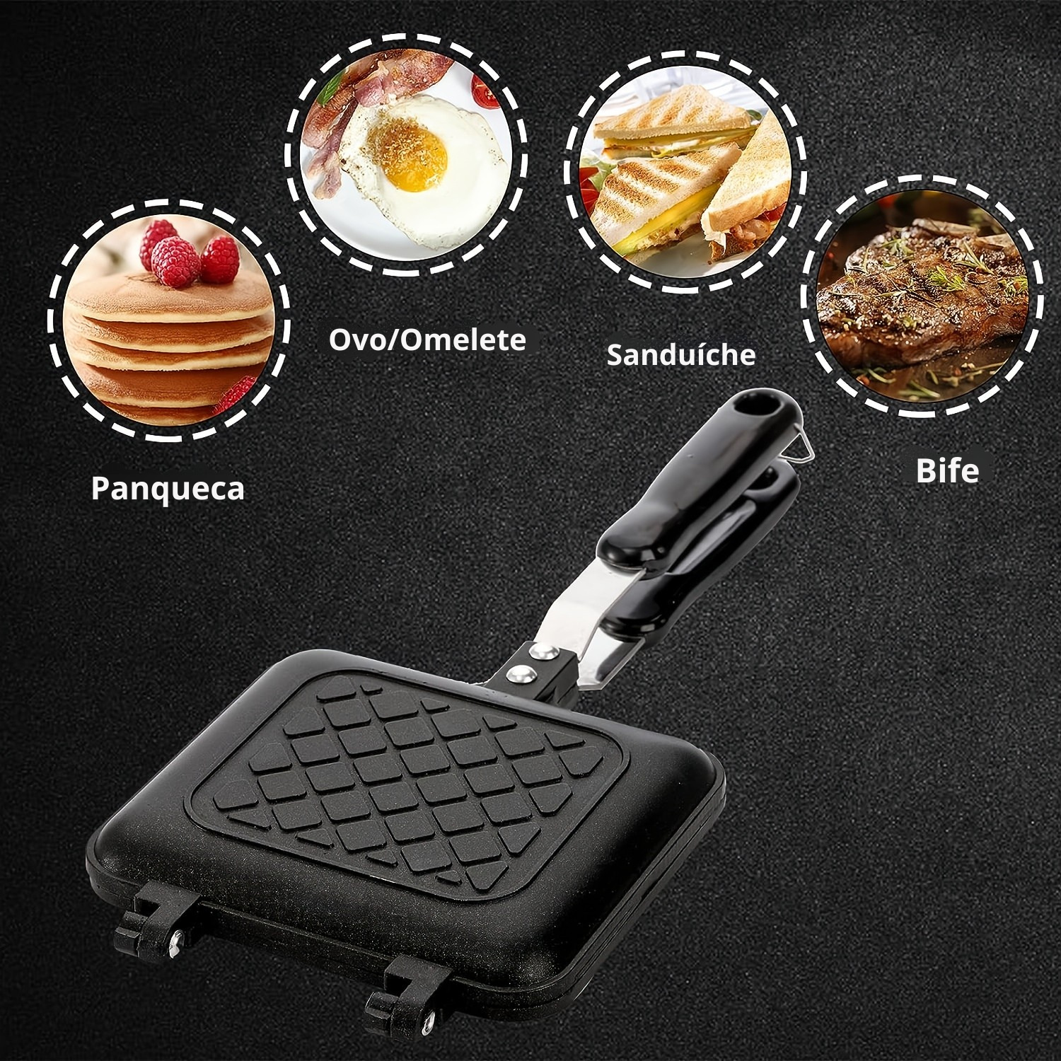 Sanduicheira e Máquina de Waffle Antiaderente