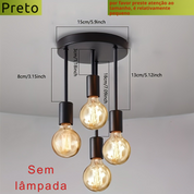 Lustre Pendente Preto com Design Moderno Satélite