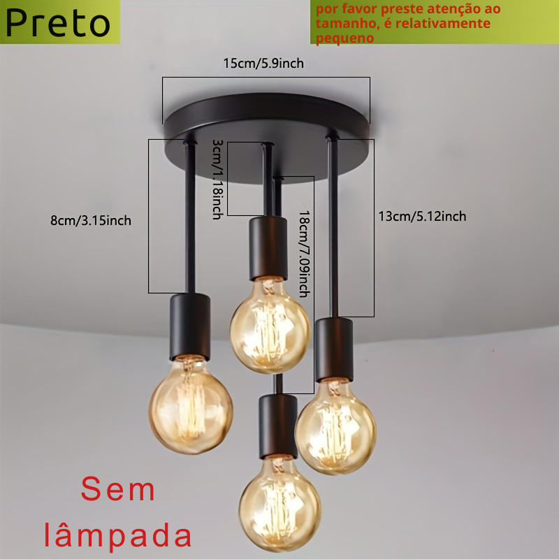 Lustre Pendente Preto com Design Moderno Satélite