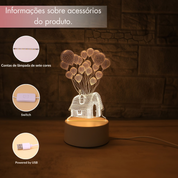 Luminária LED 3D Casa de Balões