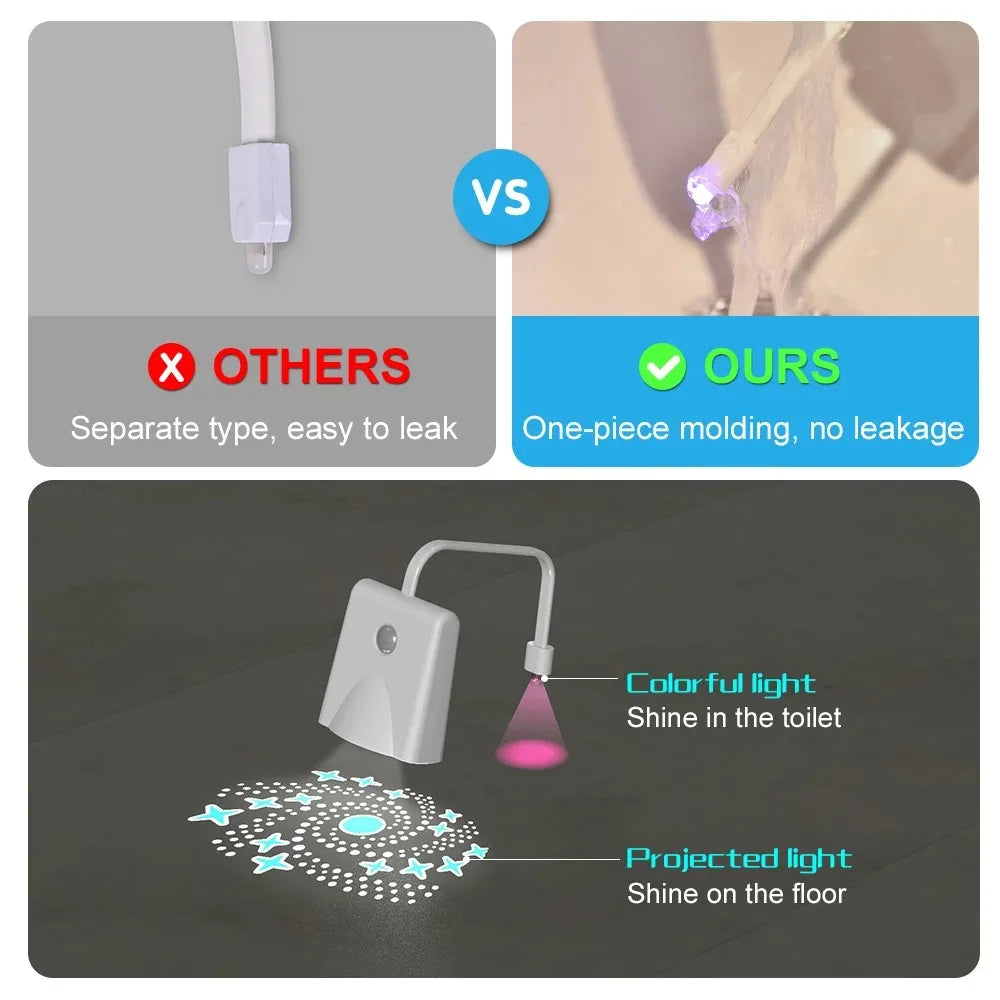 108 Colors Toilet Night Lights Led Motion Sensor Lamp Backlight Smart Rechargeable Waterproof Lamp for Toilet Bowl Bathroom Wc