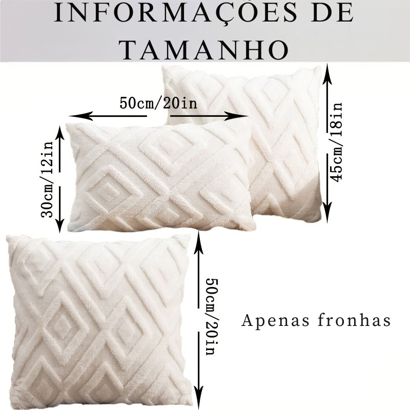 Kit 2 Capas de Almofada Luxuosas Pelúcia
