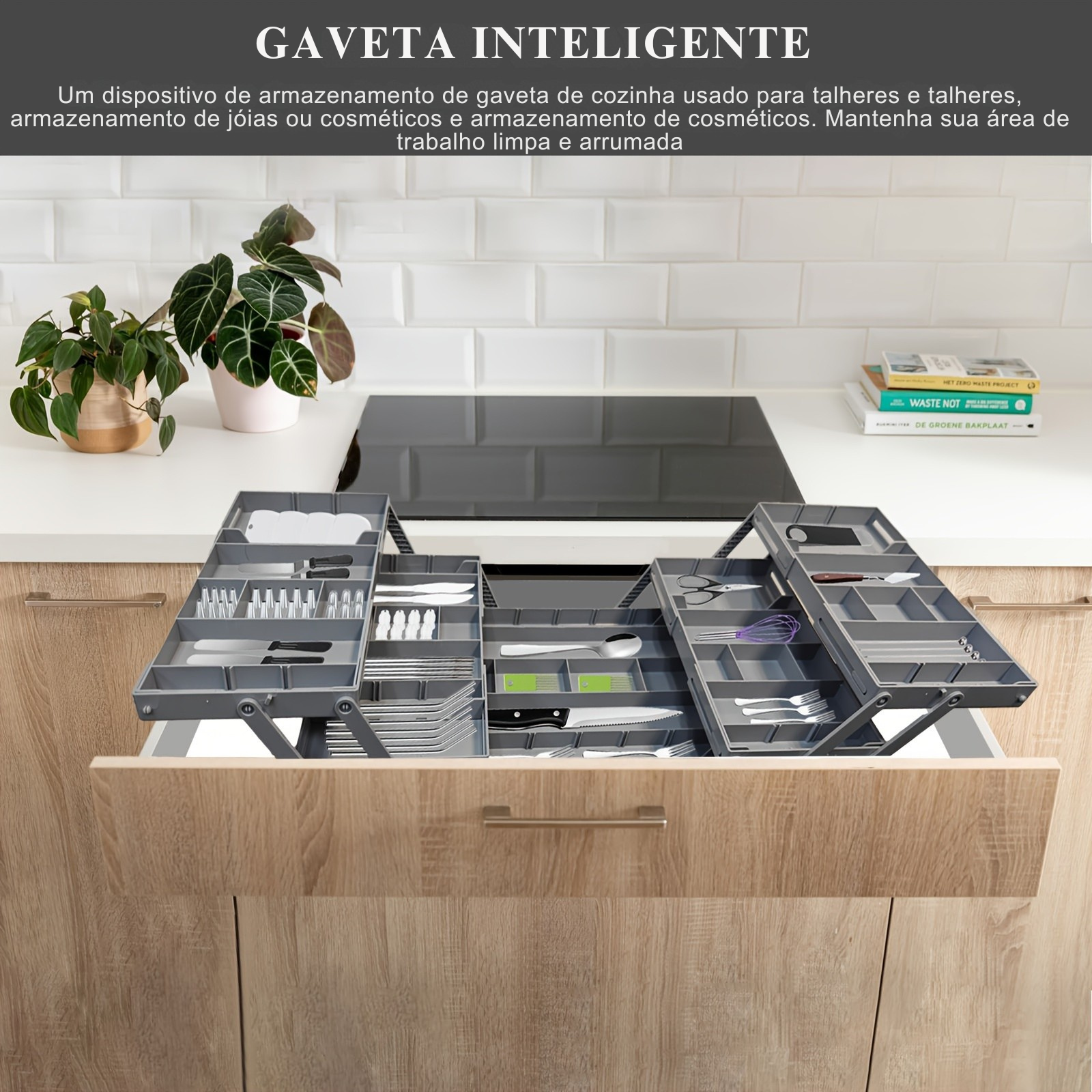 Organizador Dobrável de Gaveta Expansível Multiuso