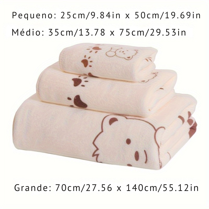 Kit 3 Toalhas Infantis Macias e Absorventes