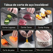 Tábua de Corte de Aço Inoxidável Dupla Face