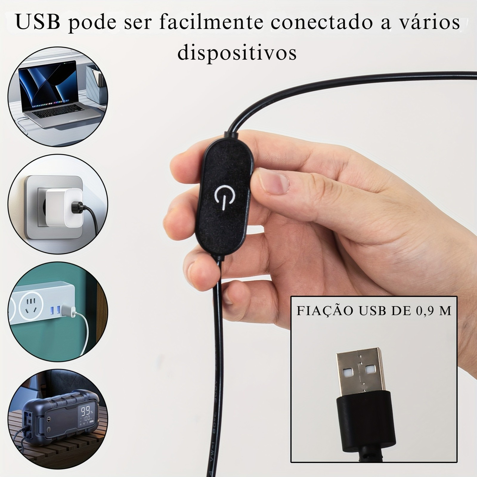 Luminária de Mesa LED Trançada à Mão com Controle Touch
