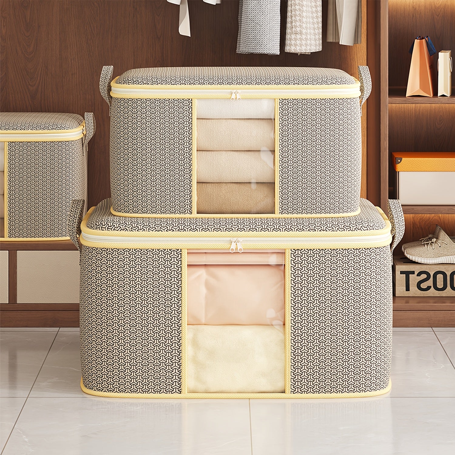Bolsa Organizadora Dobrável com Tampa e Visor Frontal