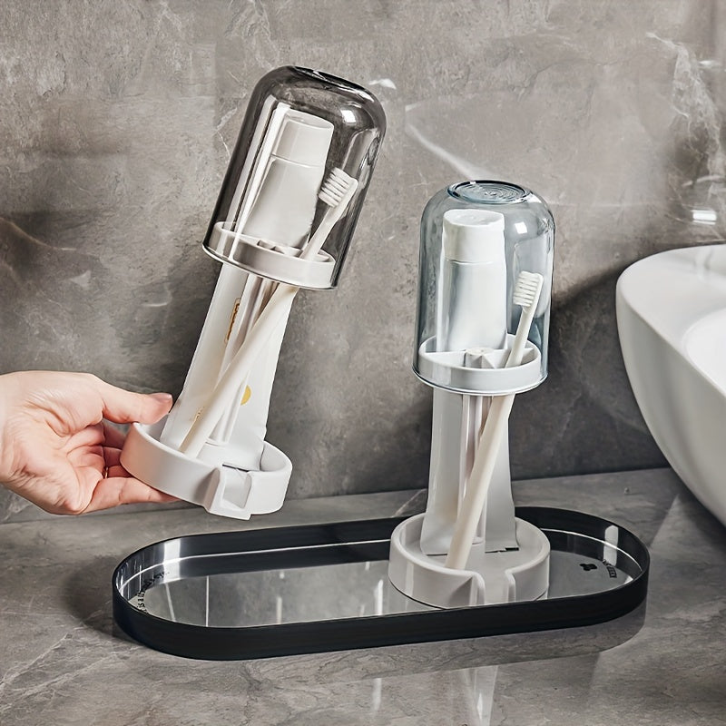 Suporte Multifuncional para Escova e Creme Dental com Drenagem