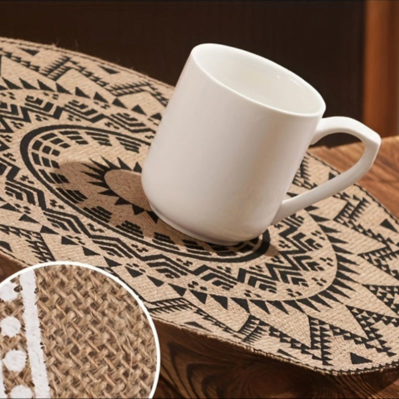 Jogo Americano Boho em Juta Estampada