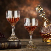 Conjunto de Taças de Luxo Exclusiva de Cristal com Haste Listrada