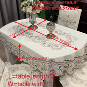 Toalha de Mesa Oval Bordada Design Europeu