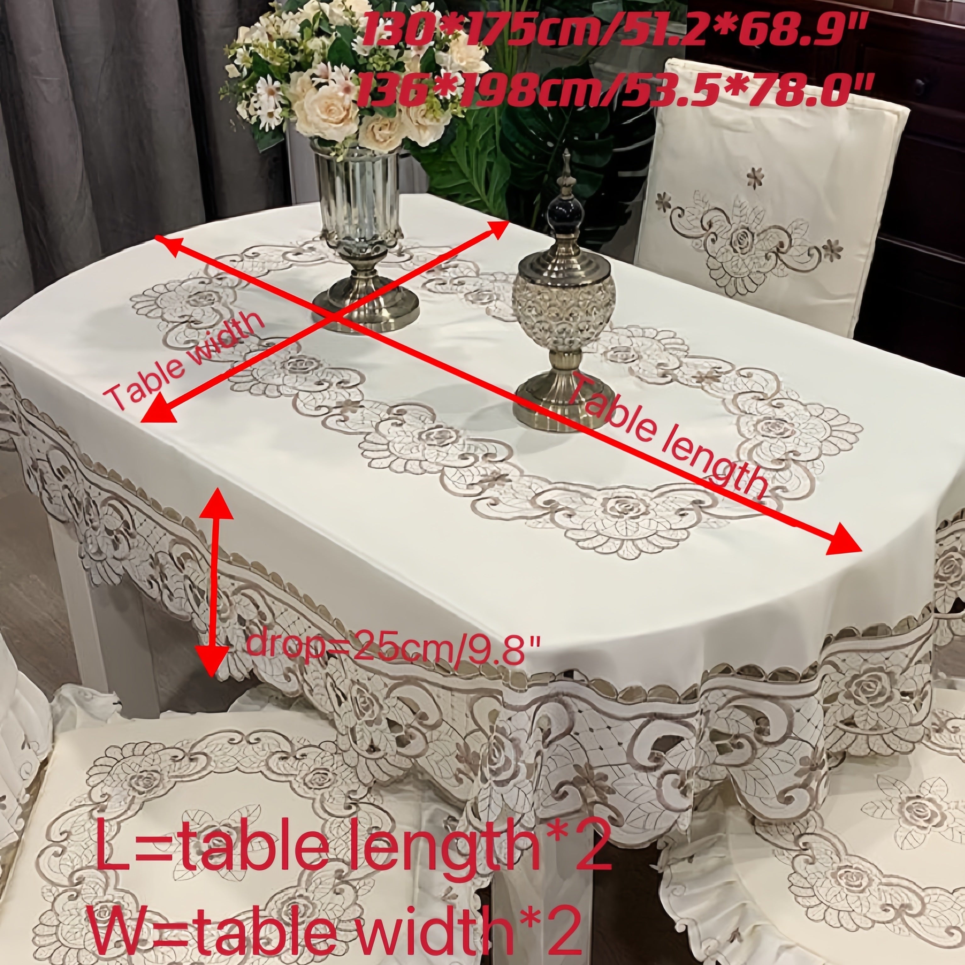 Toalha de Mesa Oval Bordada Design Europeu