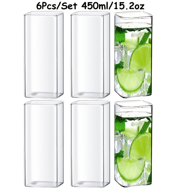 Conjunto de Copos de Vidro Design Quadrado