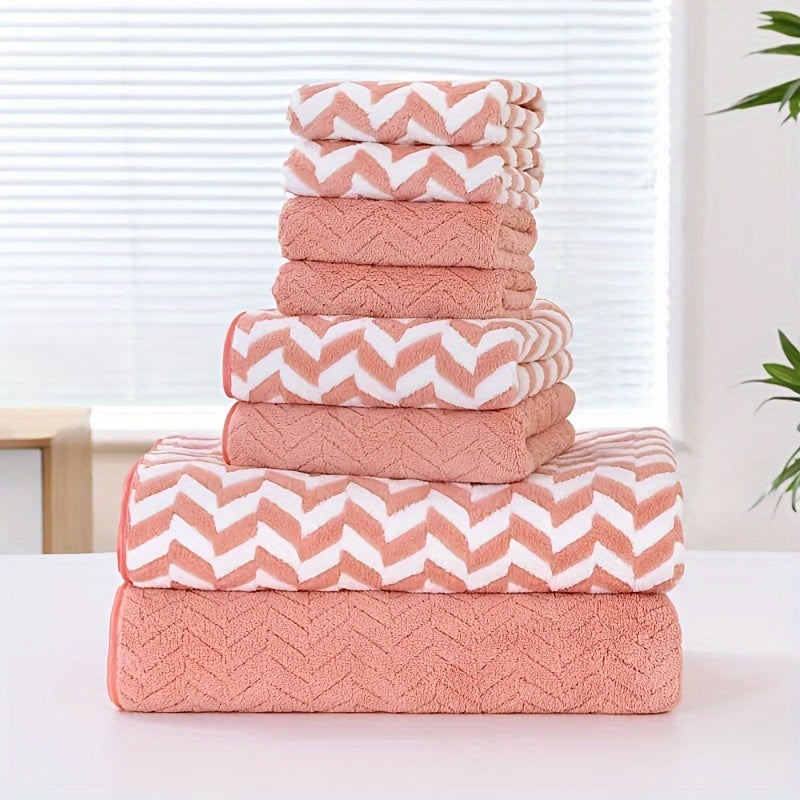 Kit 8 Toalhas com Estampa Chevron