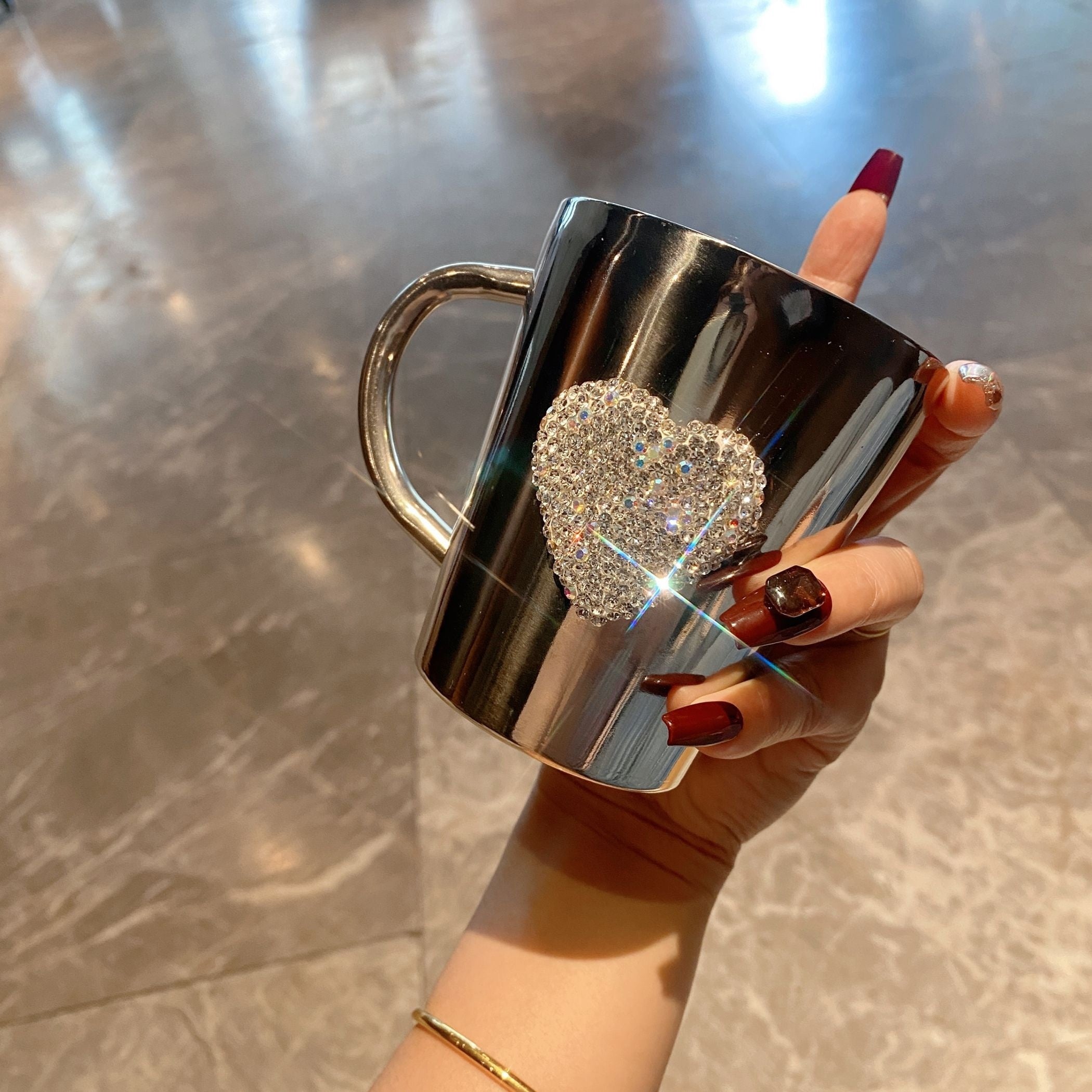 Caneca de Aço Inox com Cristal