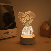Luminária LED 3D Casa de Balões