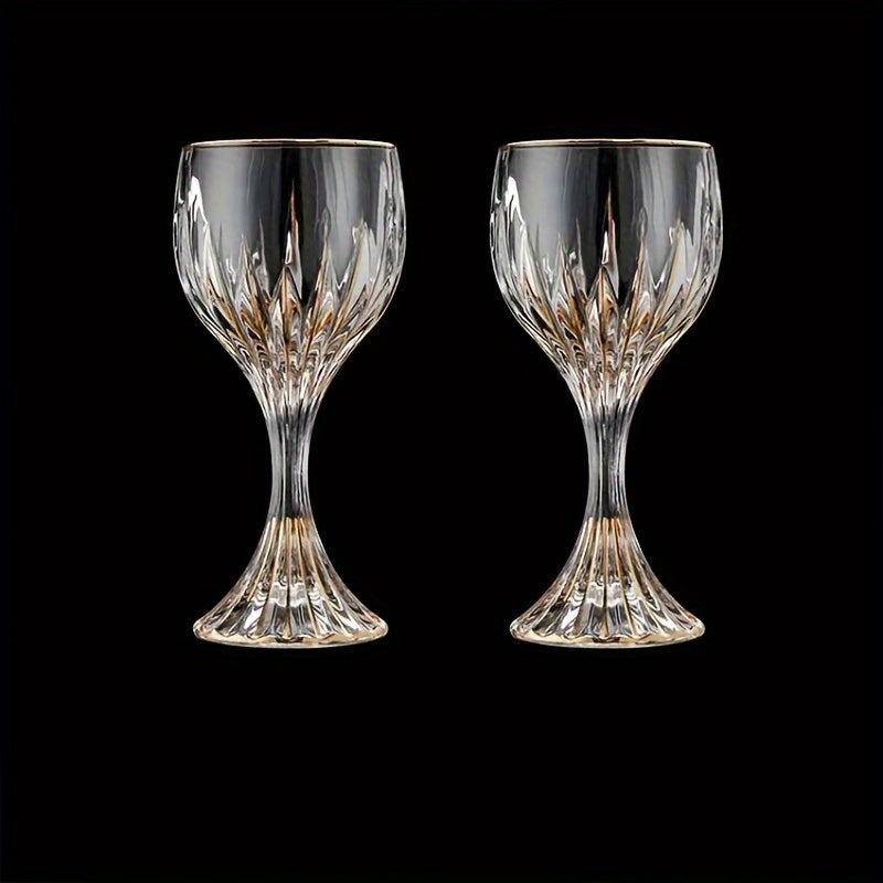 Conjunto de Taças de Luxo Exclusiva de Cristal com Haste Listrada