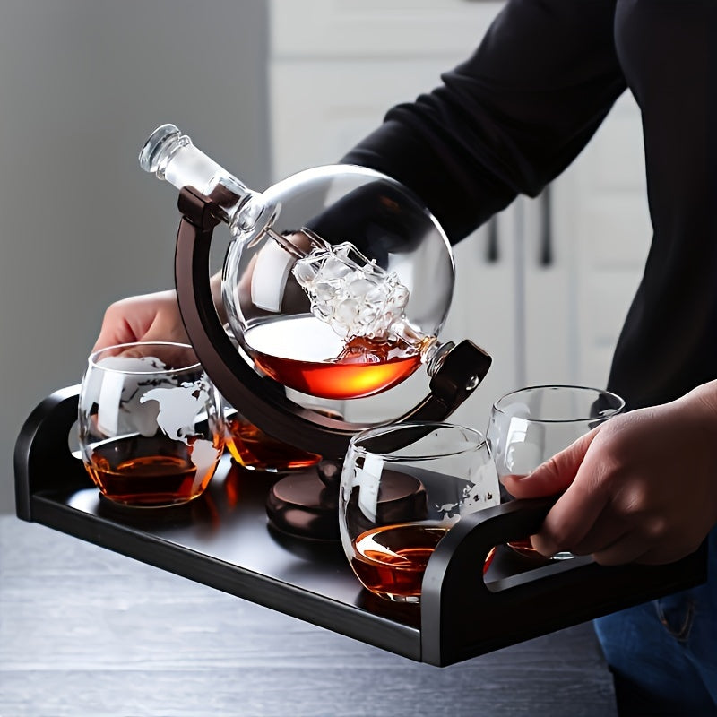 Conjunto de Decanter de Vidro em Formato de Globo