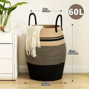 Cesto Boho Funcional Tricolor Grande de 60L