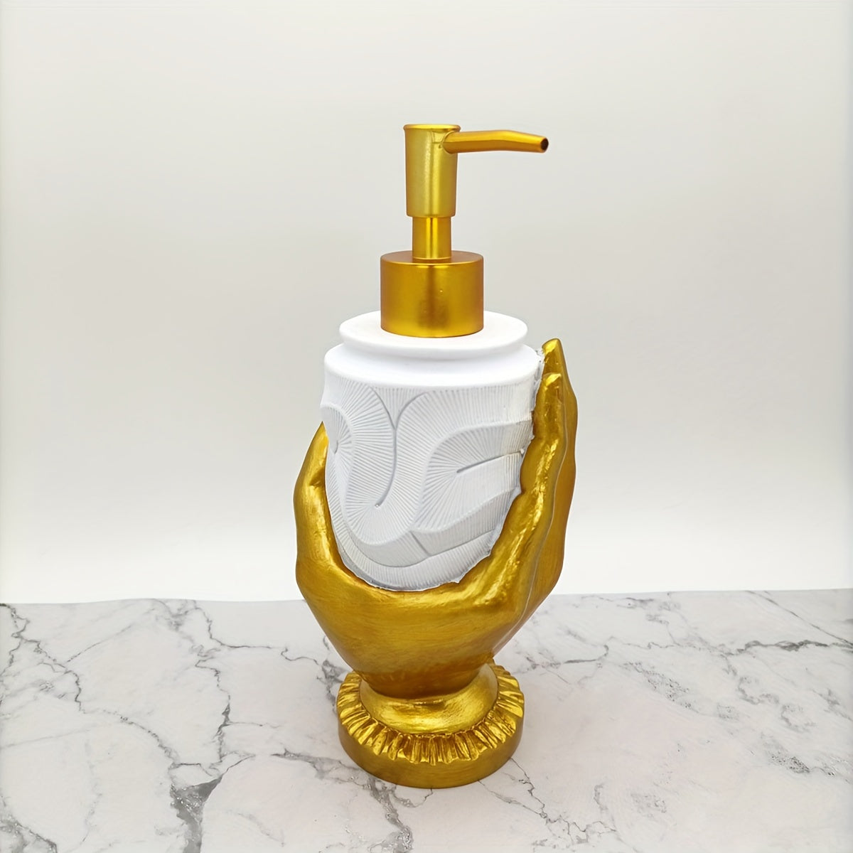 Dispenser de Sabonete Luxo Dourado Design Texturizado