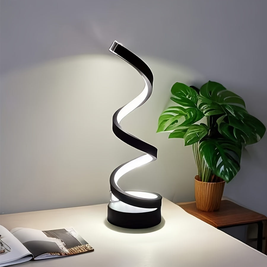 Luminária de Mesa LED Espiral Moderna Dimerizável