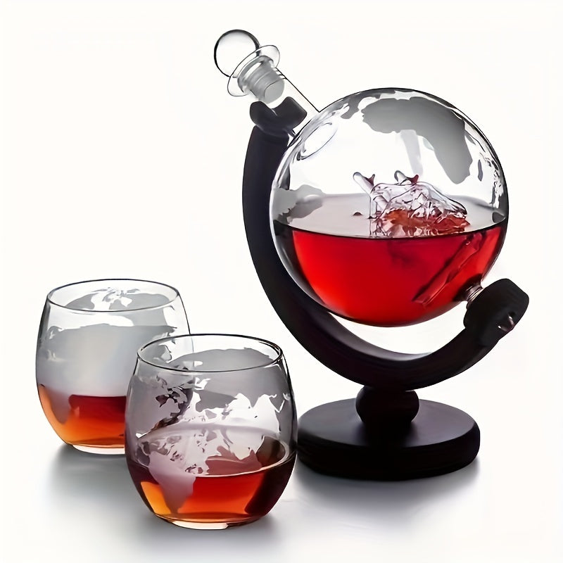 Conjunto de Decanter de Vidro em Formato de Globo