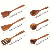Conjunto de Utensílios de Cozinha em Madeira
