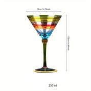 Taça de Martini Pintada à Mão Cristal Clássico e Retro