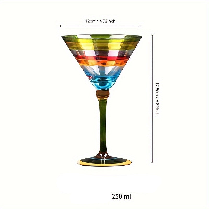 Taça de Martini Pintada à Mão Cristal Clássico e Retro