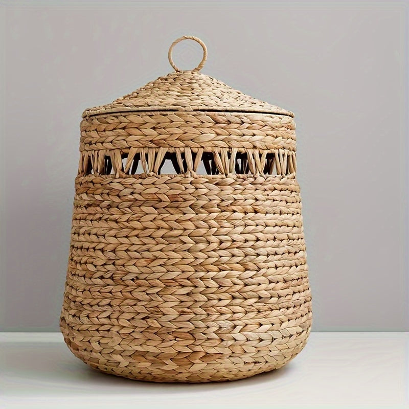 Cesto Artesanal Japonês com Tampa Natural