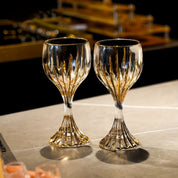 Conjunto de Taças de Luxo Exclusiva de Cristal com Haste Listrada